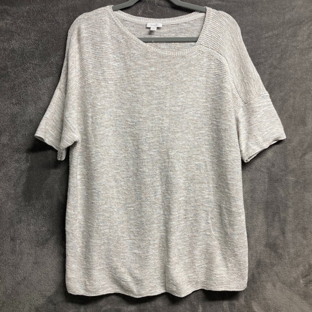 Pure Jill J. Jill Textured Knit Marl Relaxed Sweater Top - Size L